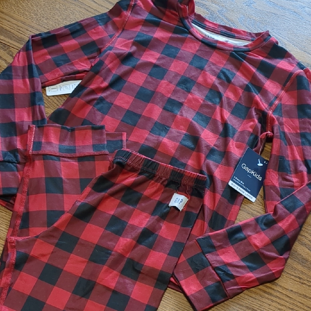GAP Red and Black Plaid Pajamas/Base Layers